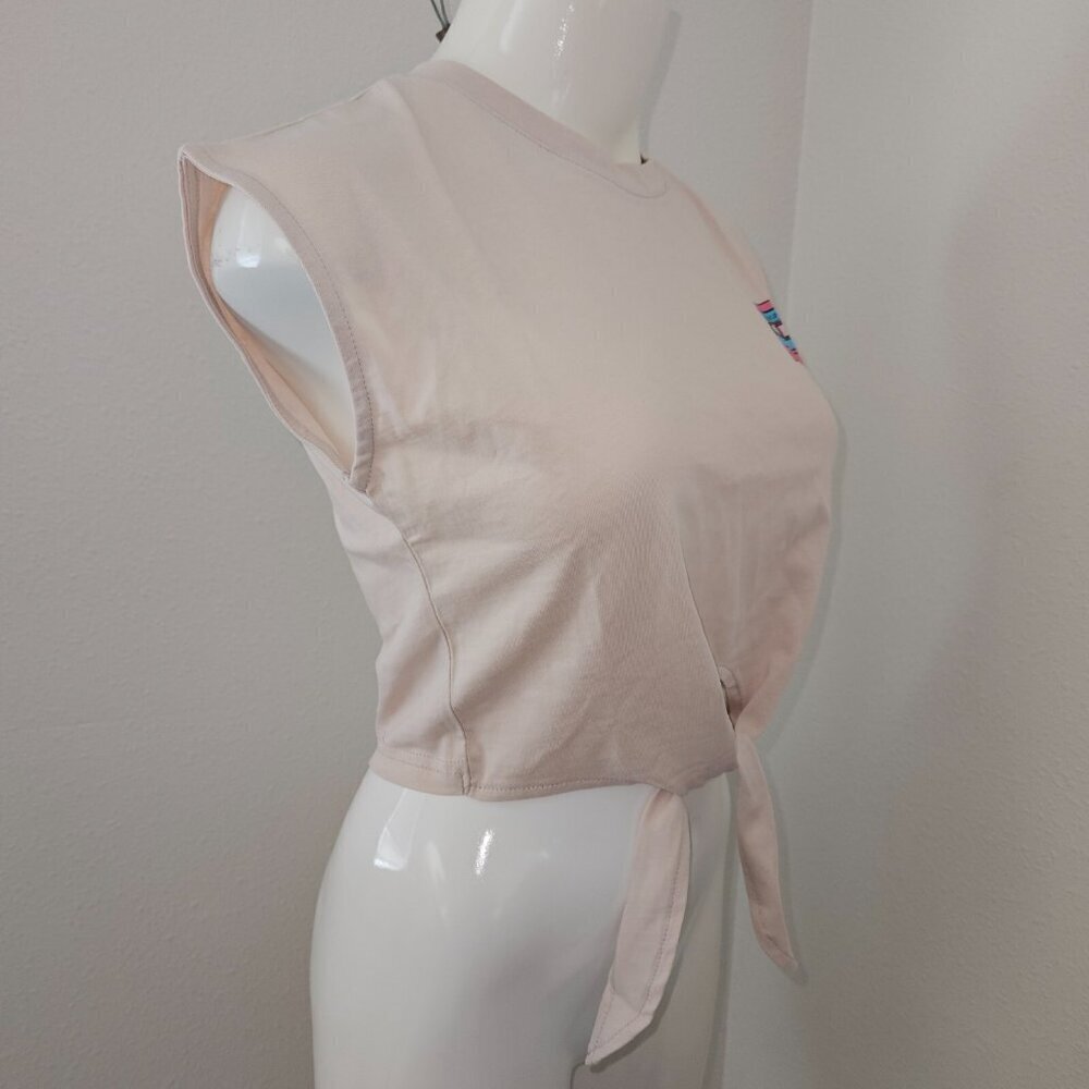 NWT Kagito Tan Tank Crop Top Cassette Tape Breakup Songs I Miss You Idiot Sz XS - Picture 7 of 14
